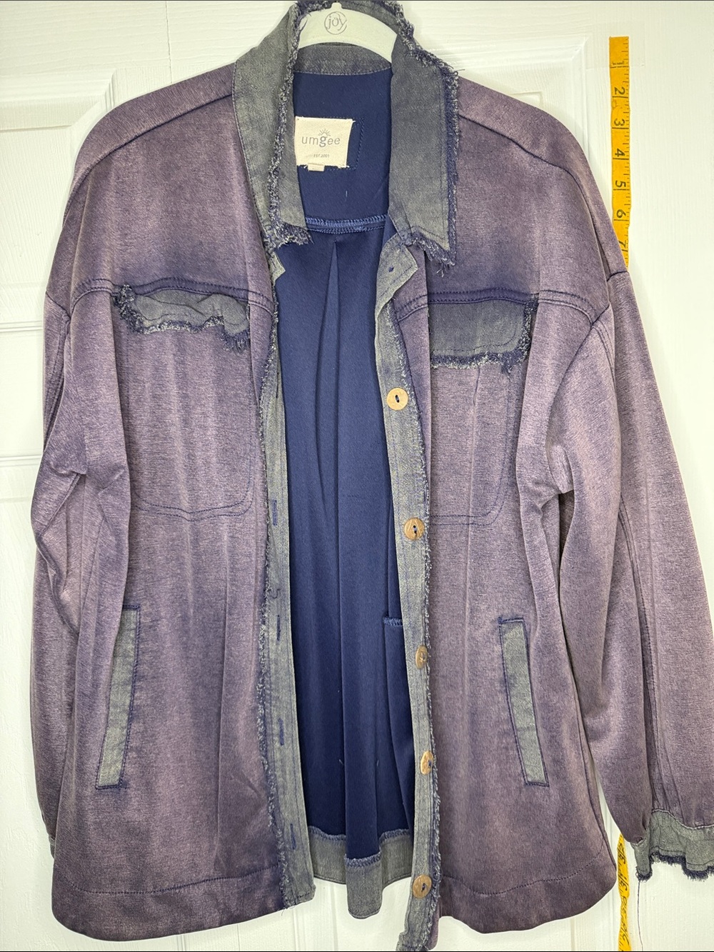 Umgee Washed Purple Lightweight Shirt Jacket